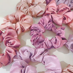 12pcs Colorful Satin Scrunchies Hair Rope Y2K Elastic Ponytail Holder