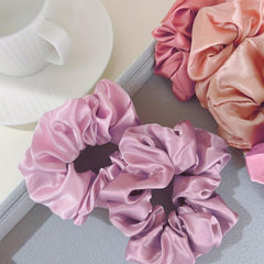 12pcs Colorful Satin Scrunchies Hair Rope Y2K Elastic Ponytail Holder