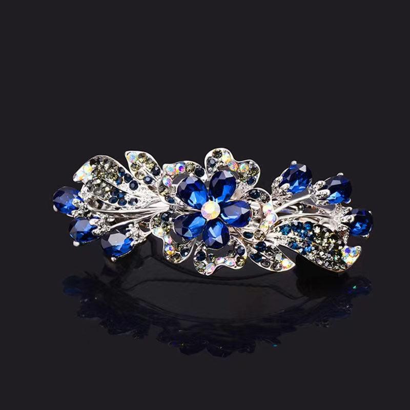 Vintage Flower Hair Clip Barrette Rhinestone Hairpin Headwear