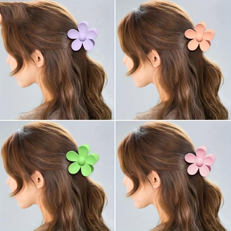 Flower Frosted Candy Hair Claw Clip Strong Hold Grip Hair Jaw Clip