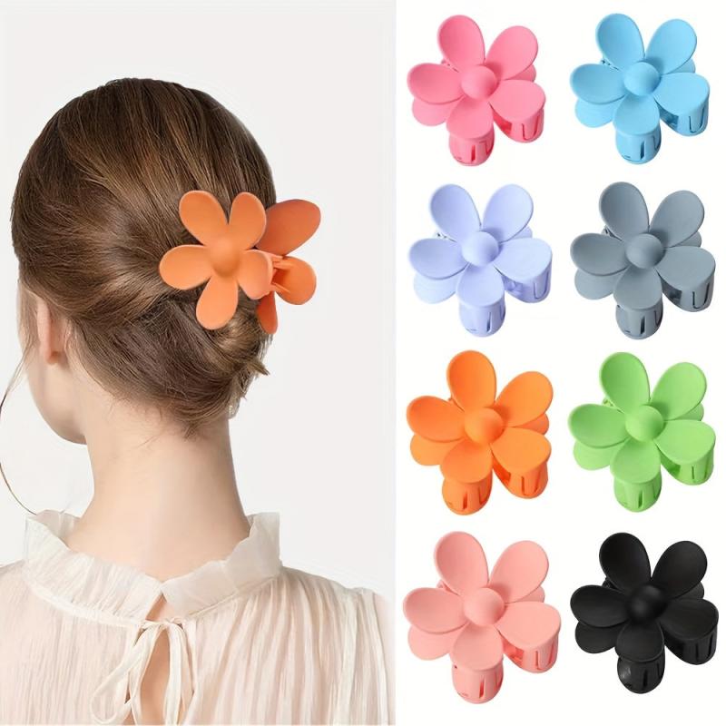 Flower Frosted Candy Hair Claw Clip Strong Hold Grip Hair Jaw Clip