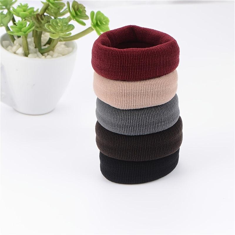 5pcs Seamless Rubber Band Style Solid Hair Tie Ponytail Hair Rope