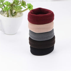 5pcs Seamless Rubber Band Style Solid Hair Tie Ponytail Hair Rope