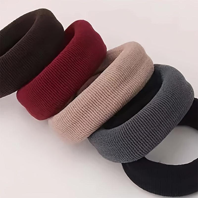 5pcs Seamless Rubber Band Style Solid Hair Tie Ponytail Hair Rope