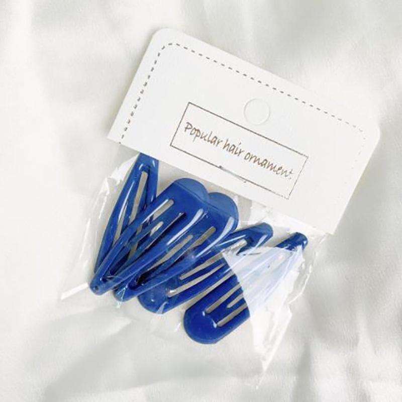 5pcs Water Drop Hair Clip Sweet Snap Clip For Girls