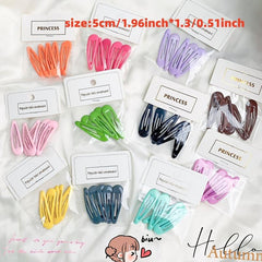 5pcs Water Drop Hair Clip Sweet Snap Clip For Girls