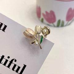 Tulip Hair Claw Flower Metal Hair Clip Ponytail Holder Girls Women