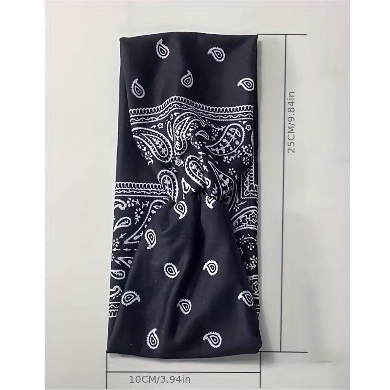 6pcs Boho Print Wide Headband Yoga Running Sweatband