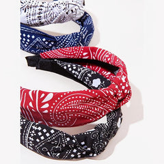 Boho Paisley Knotted Headbands Retro Style Hair Accessory