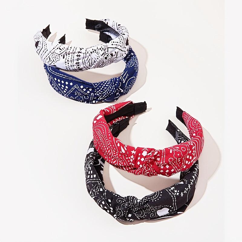 Boho Paisley Knotted Headbands Retro Style Hair Accessory
