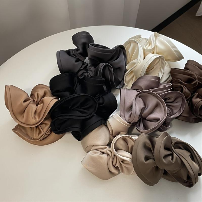 Vintage French Satin Scrunchies Silk Hair Ring