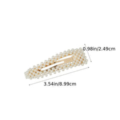 Pearl Resin Hair Clips Set - Golden Hair Accessories