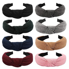 8pcs Non-slip Knotted Headbands Soft Fabric Hairband