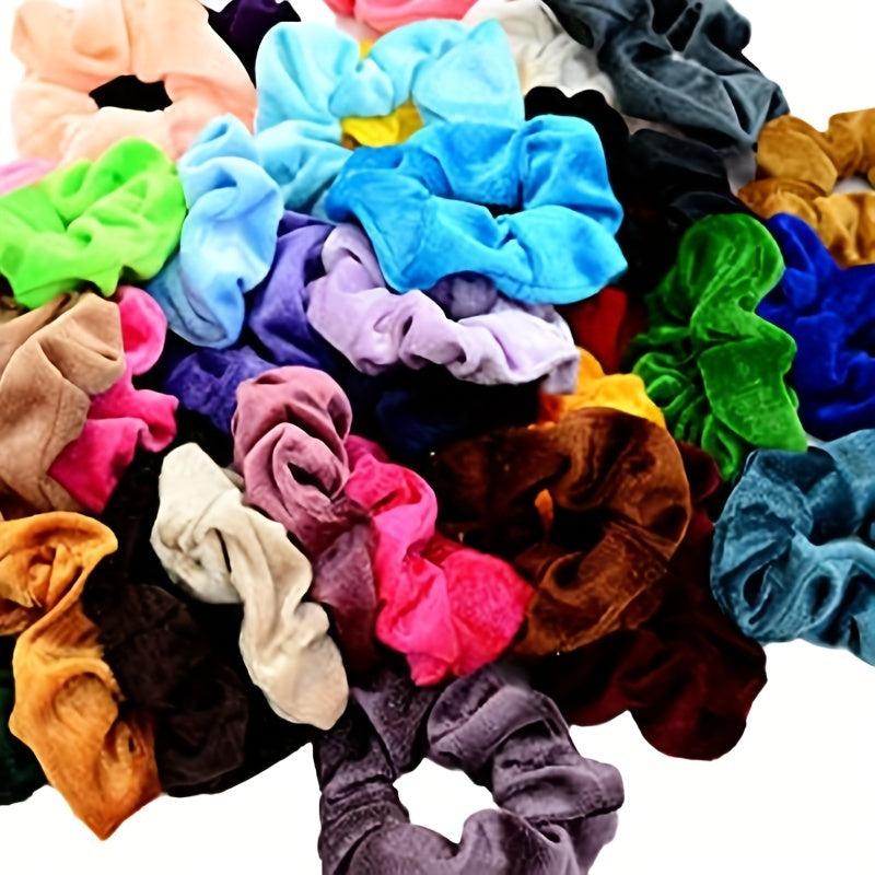 45 Pcs Velvet Hair Scrunchies Elastic Hair Bands for Women Girls