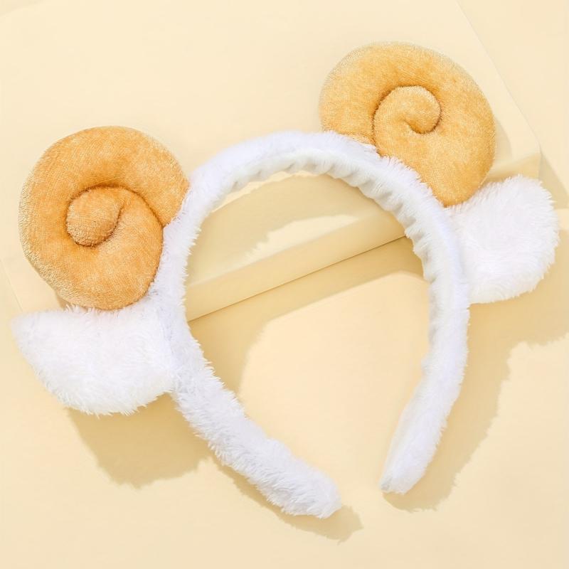 Cartoon Sheep Headband Plush Hair Band for Skincare