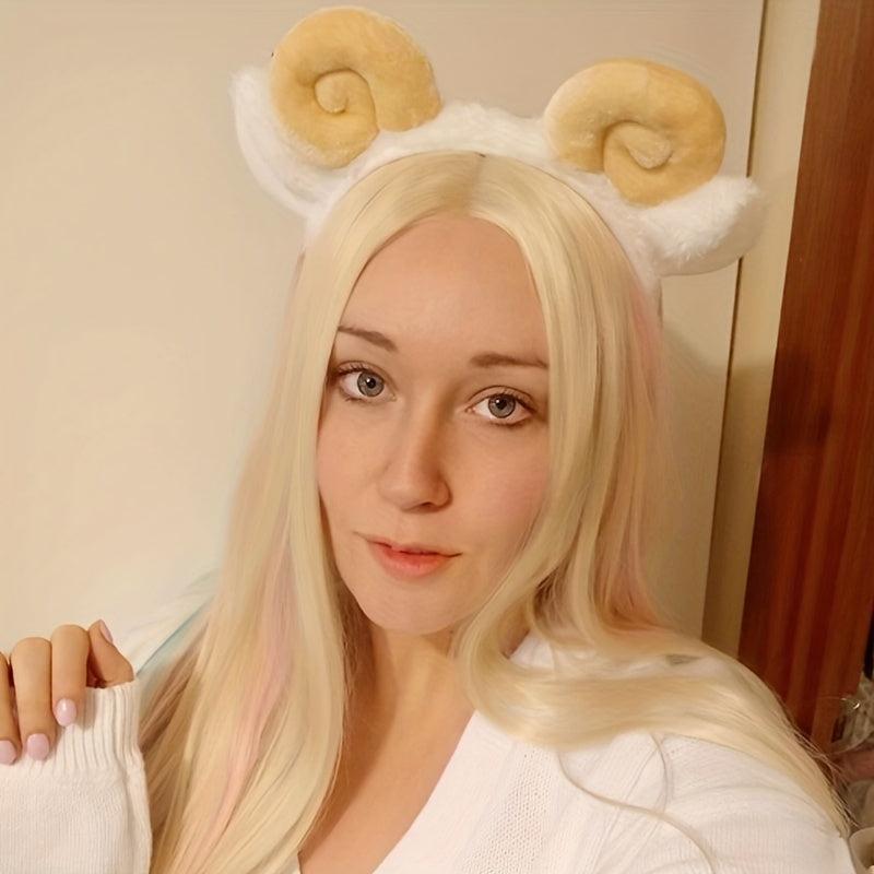 Cartoon Sheep Headband Plush Hair Band for Skincare