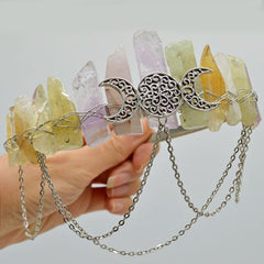 Crystal Crown Headband Quartz Boho Wedding Crown Photoshoot Tiara