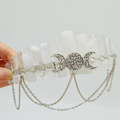 Crystal Crown Headband Quartz Boho Wedding Crown Photoshoot Tiara