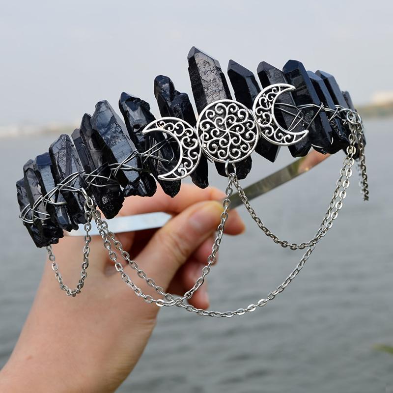 Crystal Crown Headband Quartz Boho Wedding Crown Photoshoot Tiara