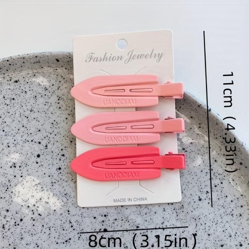 3pcs Solid Duck Billed Hair Clip Hair Accessories