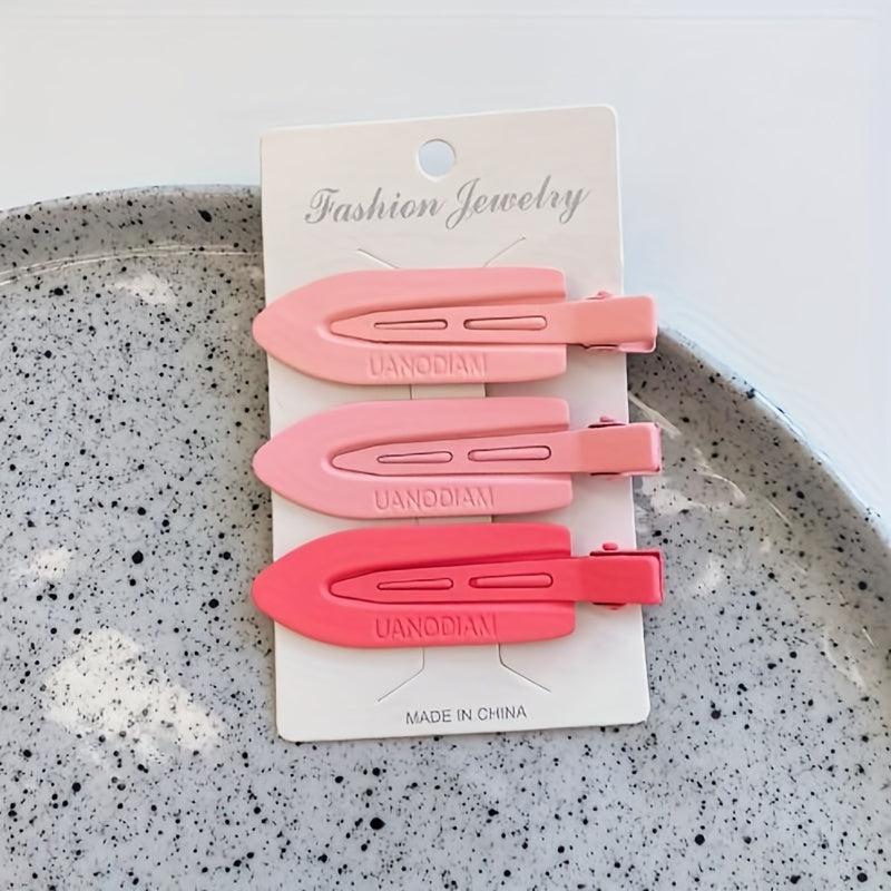 3pcs Solid Duck Billed Hair Clip Hair Accessories