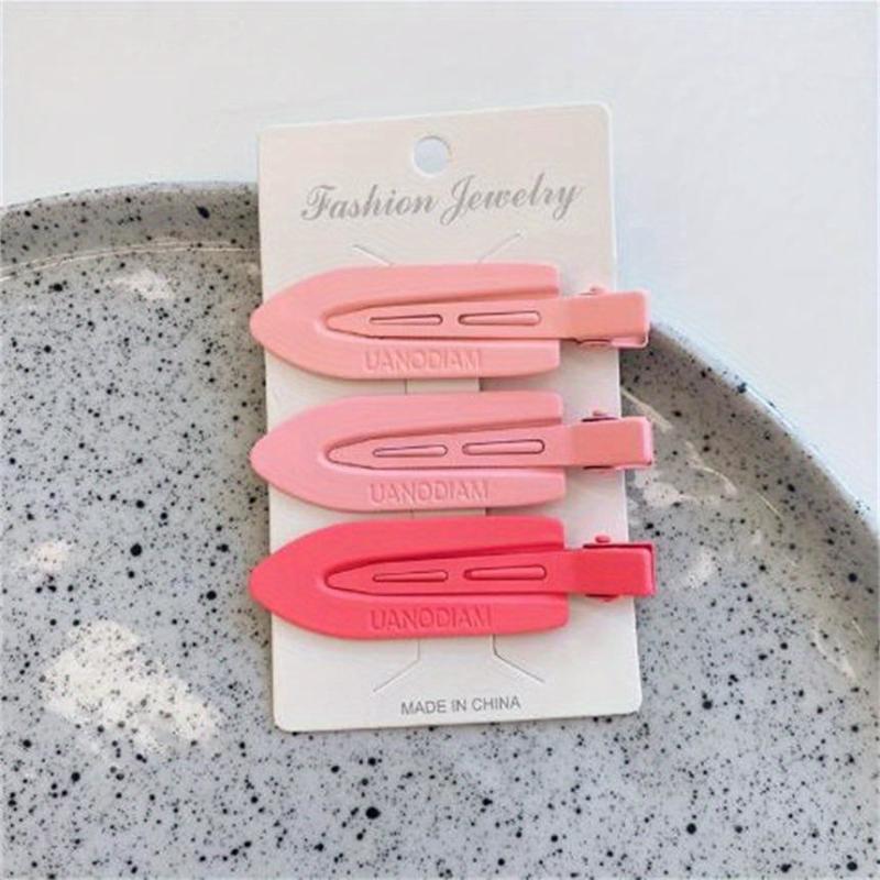 3pcs Solid Duck Billed Hair Clip Hair Accessories