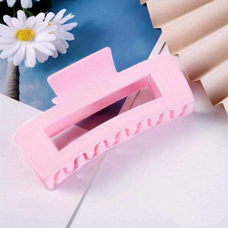 Matte Rectangular Hair Claw Clip Strong Hold Grip Thick Hair Accessories
