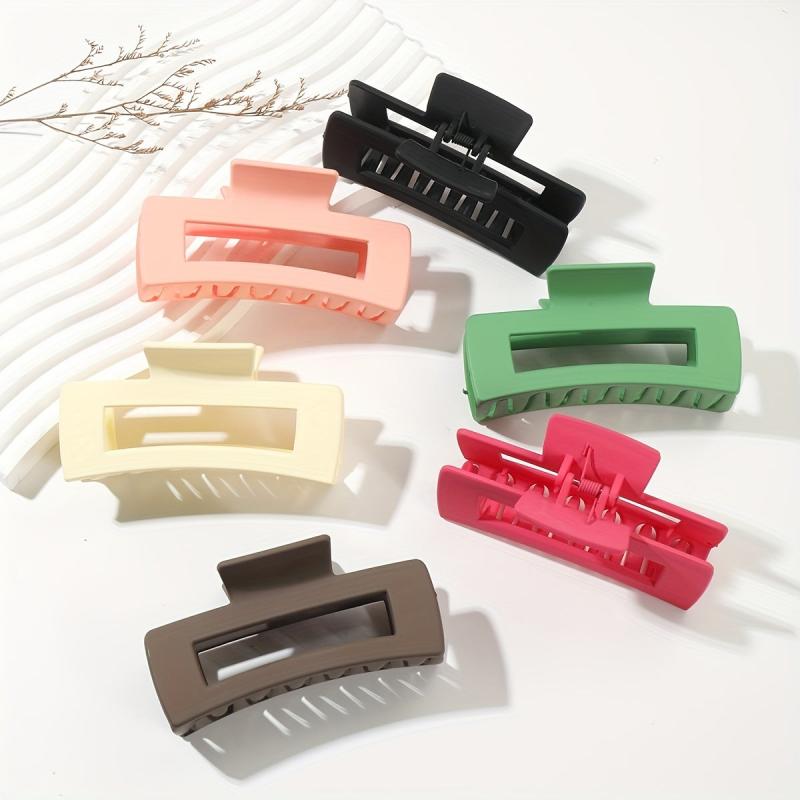 Matte Rectangular Hair Claw Clip Strong Hold Grip Thick Hair Accessories