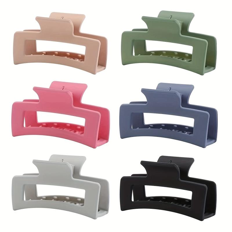 Matte Rectangular Hair Claw Clip Strong Hold Grip Thick Hair Accessories