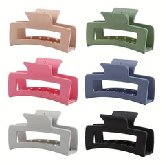 Matte Rectangular Hair Claw Clip Strong Hold Grip Thick Hair Accessories