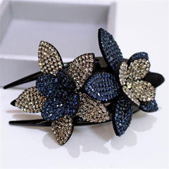 Vintage Rhinestone Flower Hair Clip Barrettes