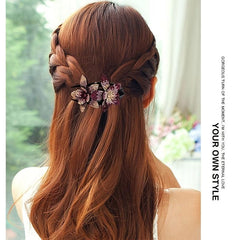 Vintage Rhinestone Flower Hair Clip Barrettes