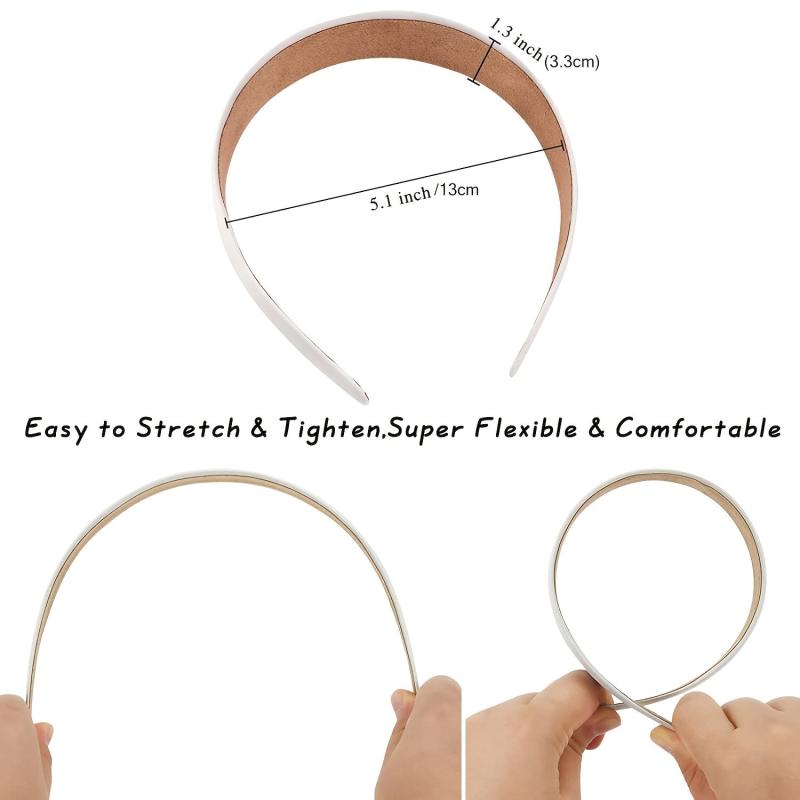 10pcs Satin Hairband Wide Headbands Women Non Slip Plain Head Bands