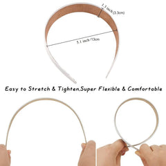 10pcs Satin Hairband Wide Headbands Women Non Slip Plain Head Bands