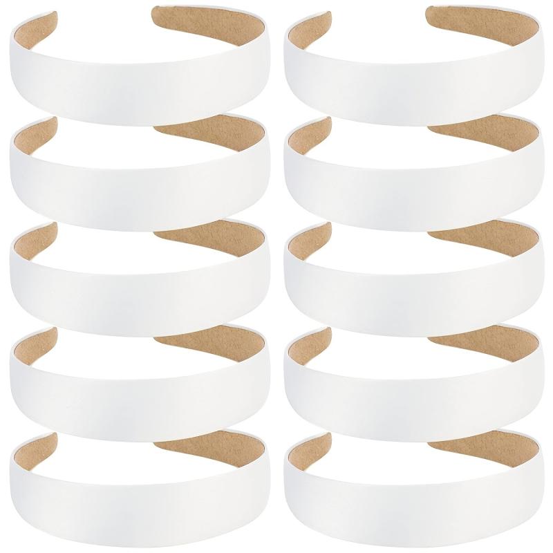 10pcs Satin Hairband Wide Headbands Women Non Slip Plain Head Bands