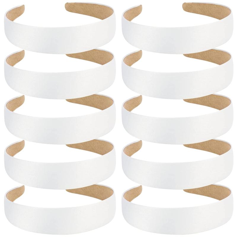 10pcs Satin Hairband Wide Headbands Women Non Slip Plain Head Bands