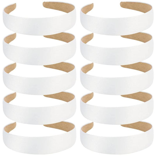 10pcs Satin Hairband Wide Headbands Women Non Slip Plain Head Bands