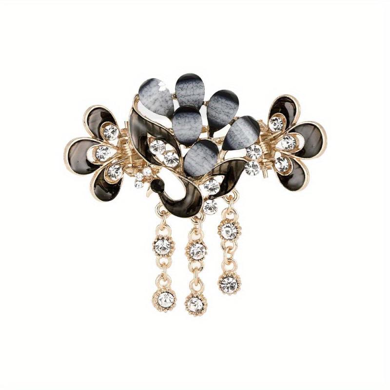 Crystal Rhinestone Butterfly Tassel Hair Clip
