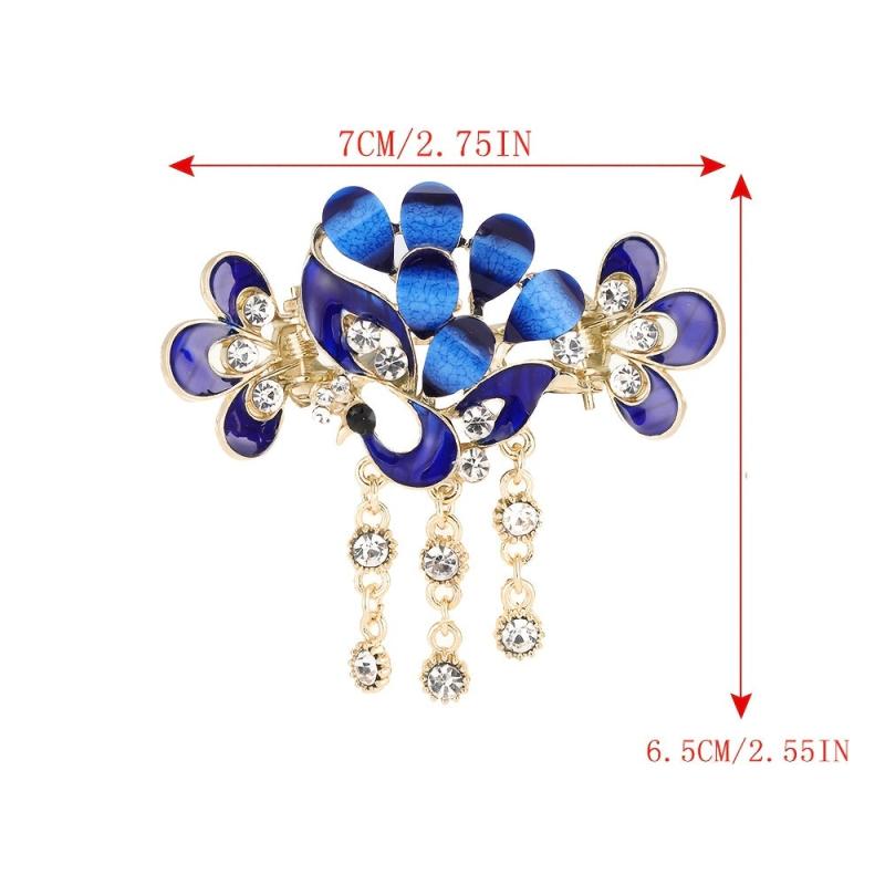 Crystal Rhinestone Butterfly Tassel Hair Clip