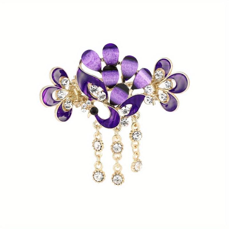 Crystal Rhinestone Butterfly Tassel Hair Clip