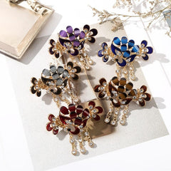 Crystal Rhinestone Butterfly Tassel Hair Clip