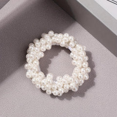 Faux Pearl Beaded Hair Tie Elastic Ponytail Holder Hair Accessories