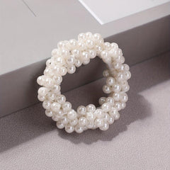 Faux Pearl Beaded Hair Tie Elastic Ponytail Holder Hair Accessories