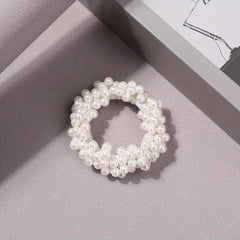 Faux Pearl Beaded Hair Tie Elastic Ponytail Holder Hair Accessories