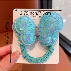 Sequin Butterfly Scrunchies for Kids Glitter Hair Accessories for Girls