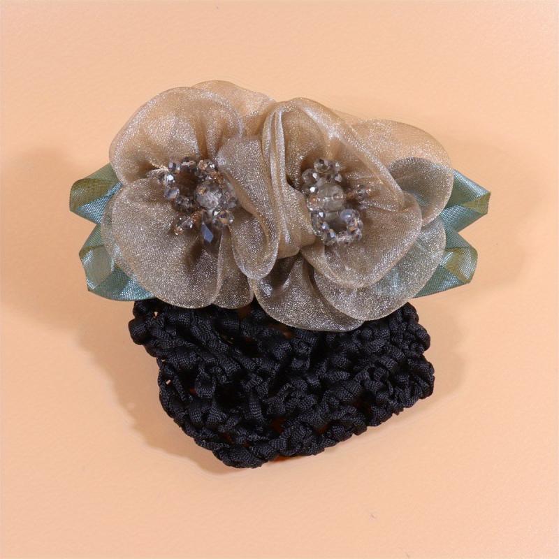 Mesh Flower Hair Net Ponytail Bun Holder Hair Accessories