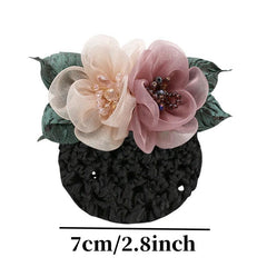 Mesh Flower Hair Net Ponytail Bun Holder Hair Accessories