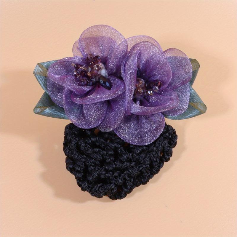 Mesh Flower Hair Net Ponytail Bun Holder Hair Accessories