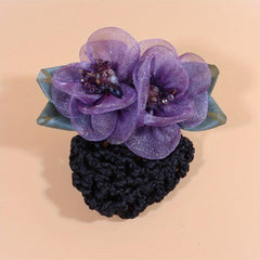 Mesh Flower Hair Net Ponytail Bun Holder Hair Accessories