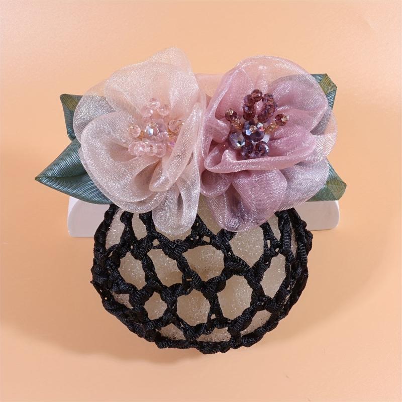 Mesh Flower Hair Net Ponytail Bun Holder Hair Accessories